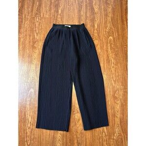 Kallmeyer Pleated Pants Dark Navy Blue Flowing Leg Women's Size Small